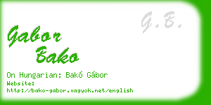 gabor bako business card